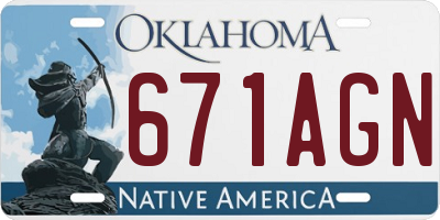 OK license plate 671AGN