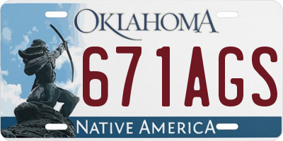 OK license plate 671AGS