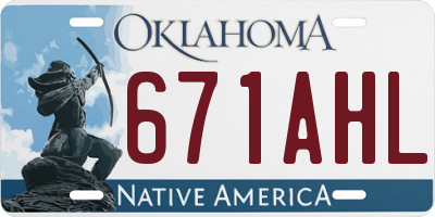 OK license plate 671AHL