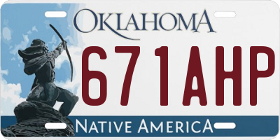 OK license plate 671AHP