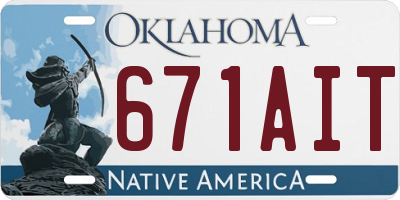 OK license plate 671AIT