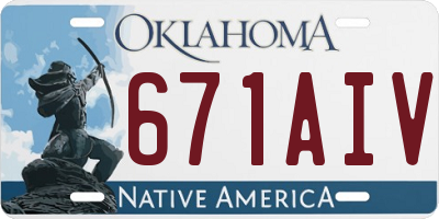 OK license plate 671AIV