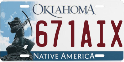 OK license plate 671AIX