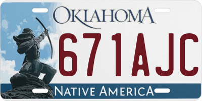 OK license plate 671AJC