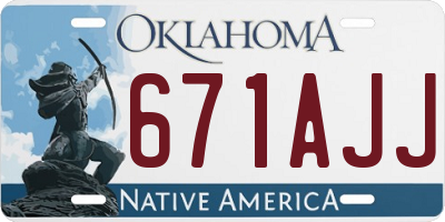 OK license plate 671AJJ