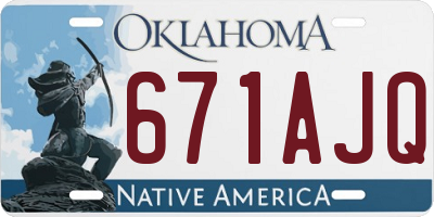 OK license plate 671AJQ