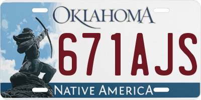 OK license plate 671AJS