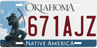 OK license plate 671AJZ