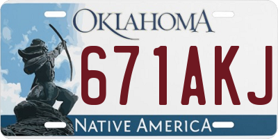 OK license plate 671AKJ