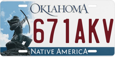 OK license plate 671AKV