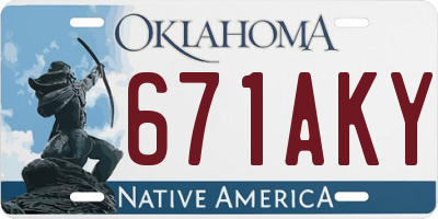 OK license plate 671AKY