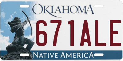 OK license plate 671ALE