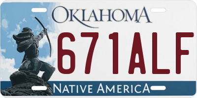 OK license plate 671ALF