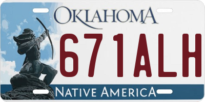 OK license plate 671ALH