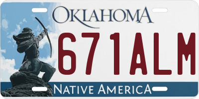 OK license plate 671ALM