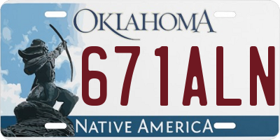 OK license plate 671ALN