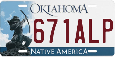 OK license plate 671ALP