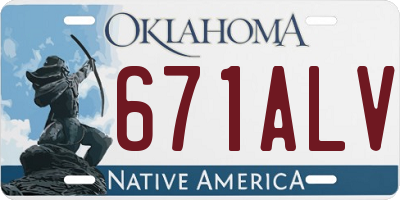 OK license plate 671ALV