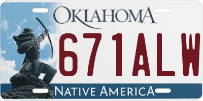 OK license plate 671ALW