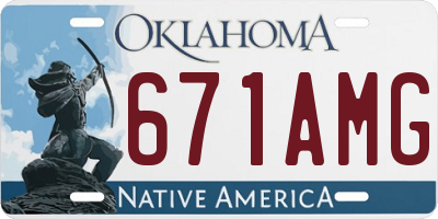 OK license plate 671AMG