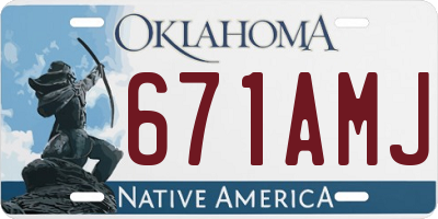 OK license plate 671AMJ