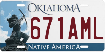 OK license plate 671AML