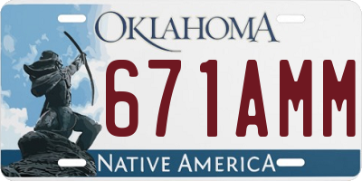 OK license plate 671AMM