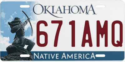 OK license plate 671AMQ