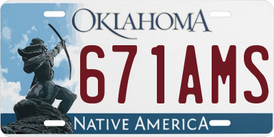 OK license plate 671AMS