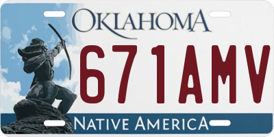 OK license plate 671AMV