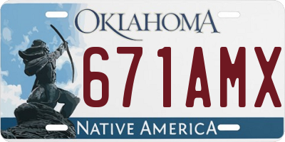 OK license plate 671AMX