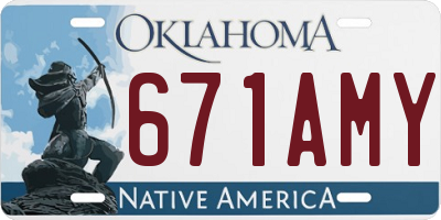 OK license plate 671AMY