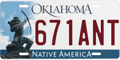 OK license plate 671ANT
