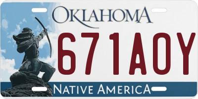OK license plate 671AOY