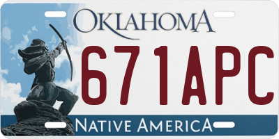 OK license plate 671APC
