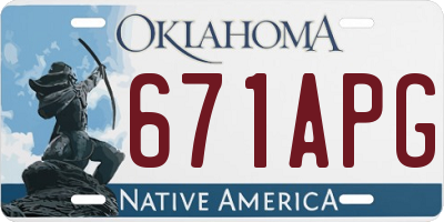OK license plate 671APG