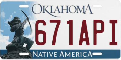 OK license plate 671API