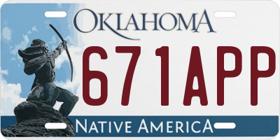 OK license plate 671APP