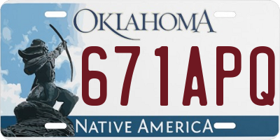 OK license plate 671APQ