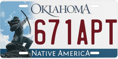 OK license plate 671APT