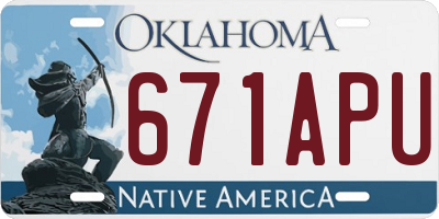 OK license plate 671APU