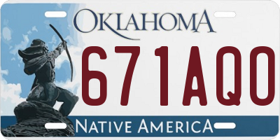 OK license plate 671AQO