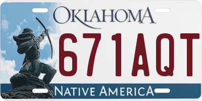 OK license plate 671AQT