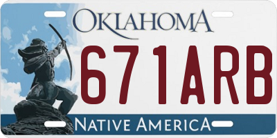 OK license plate 671ARB
