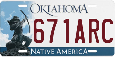 OK license plate 671ARC