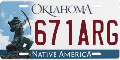 OK license plate 671ARG