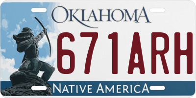 OK license plate 671ARH