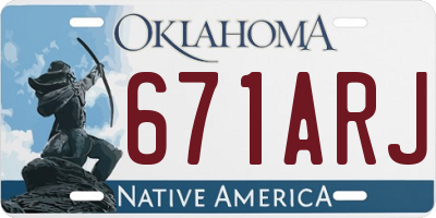OK license plate 671ARJ