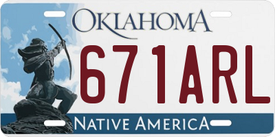 OK license plate 671ARL