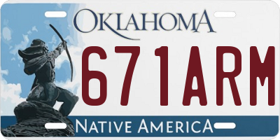 OK license plate 671ARM